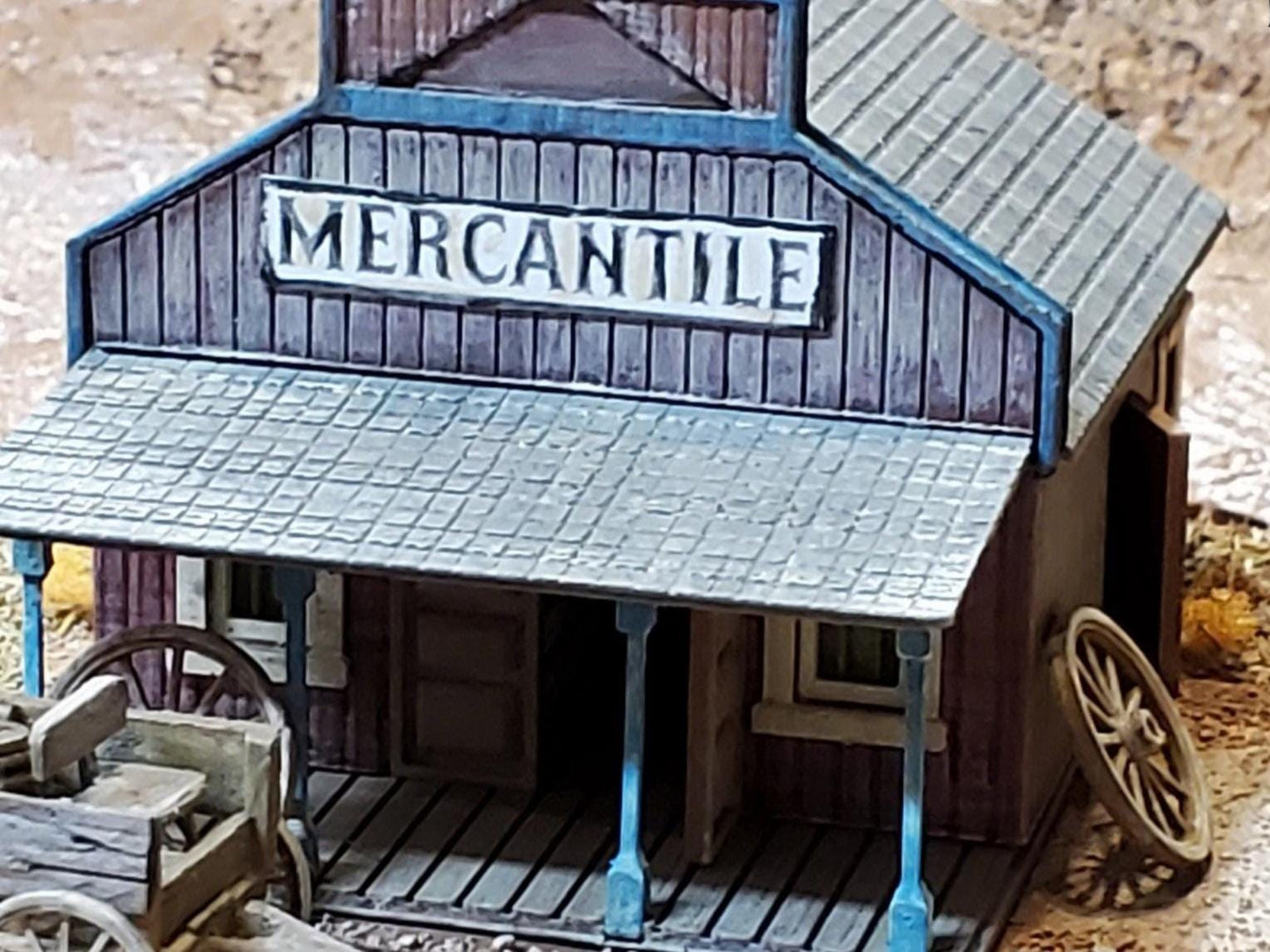 N scale MERCANTILE general store - 3D printed model Old western building Kit- Unpainted building with instructions - Dioramas - Terrain