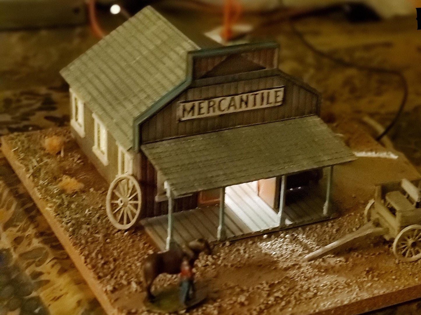 N scale MERCANTILE general store - 3D printed model Old western building Kit- Unpainted building with instructions - Dioramas - Terrain