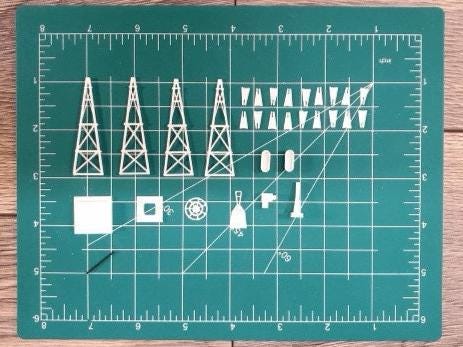 N scale Old Windmill kit 3D printed plastic model 1:160 with / instructions Rotating blades trains-Dollhouse-Landscapes-Miniatures.