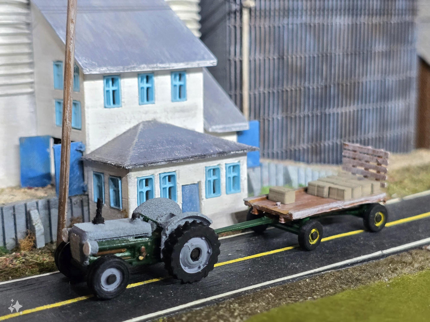 N Scale 2 Resin Farm Tractors Fully Assembled 3D Models for Dioramas, Model Trains, Dollhouses, Terrain, and Miniatures