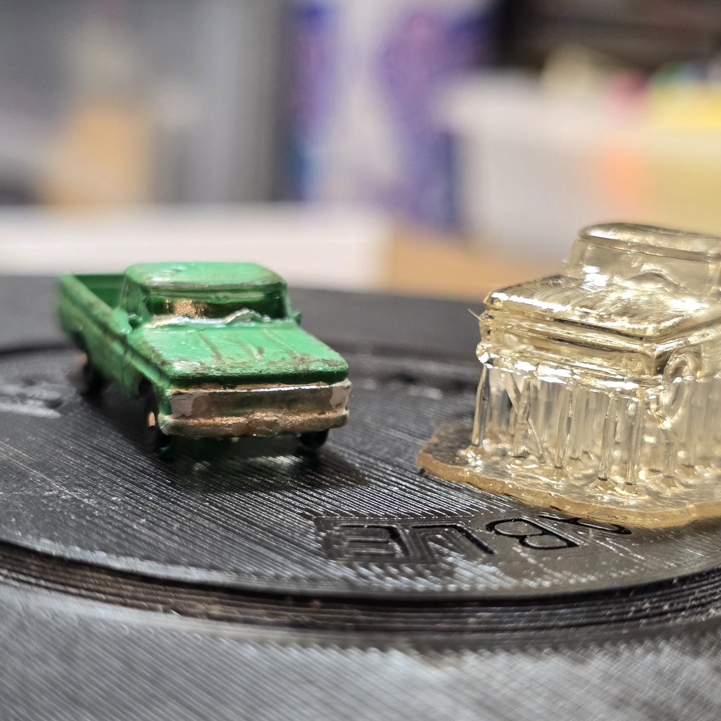 N Scale Hand Painted Pickup Truck Weathered, Ready-Built Miniature for Model Railroad Layout, Diorama Scene, or Train Display