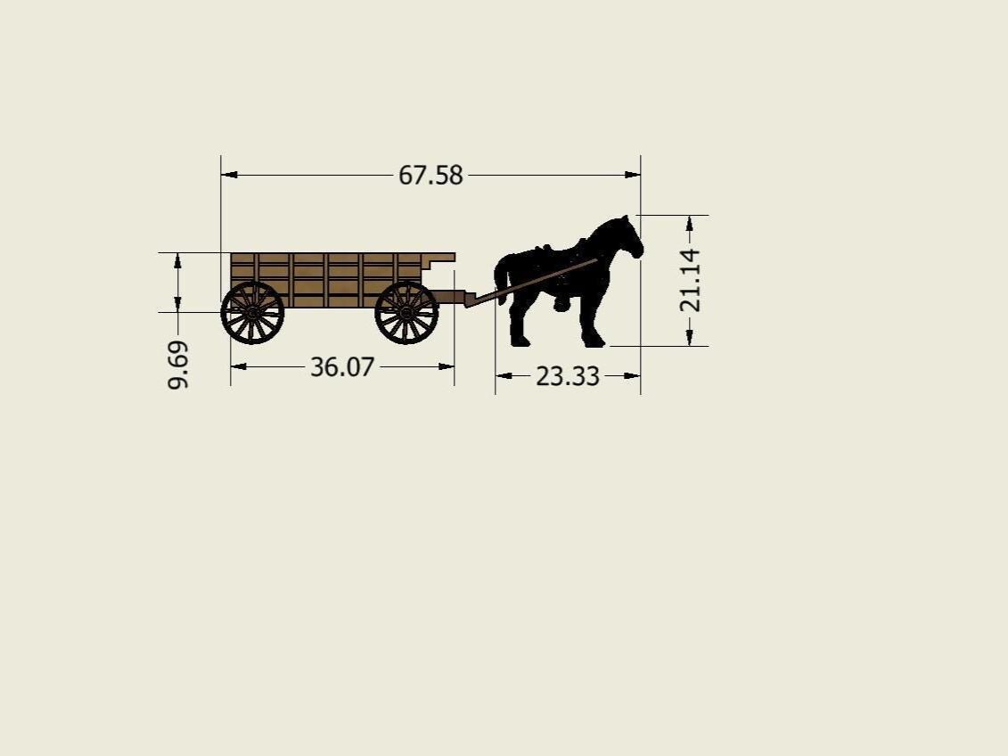 N Scale New detailed Western Horse and Cart Resin Printed, Fully Assembled, Unpainted Perfect for Dioramas, Trains, or Dollhouses