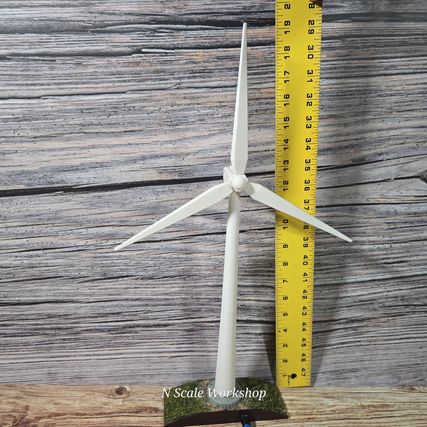 19" Tall Motorized Wind Turbine – Functional Display Piece for Dioramas & Desktops