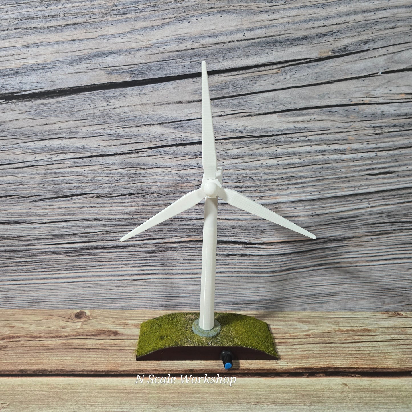 19" Tall Motorized Wind Turbine – Functional Display Piece for Dioramas & Desktops