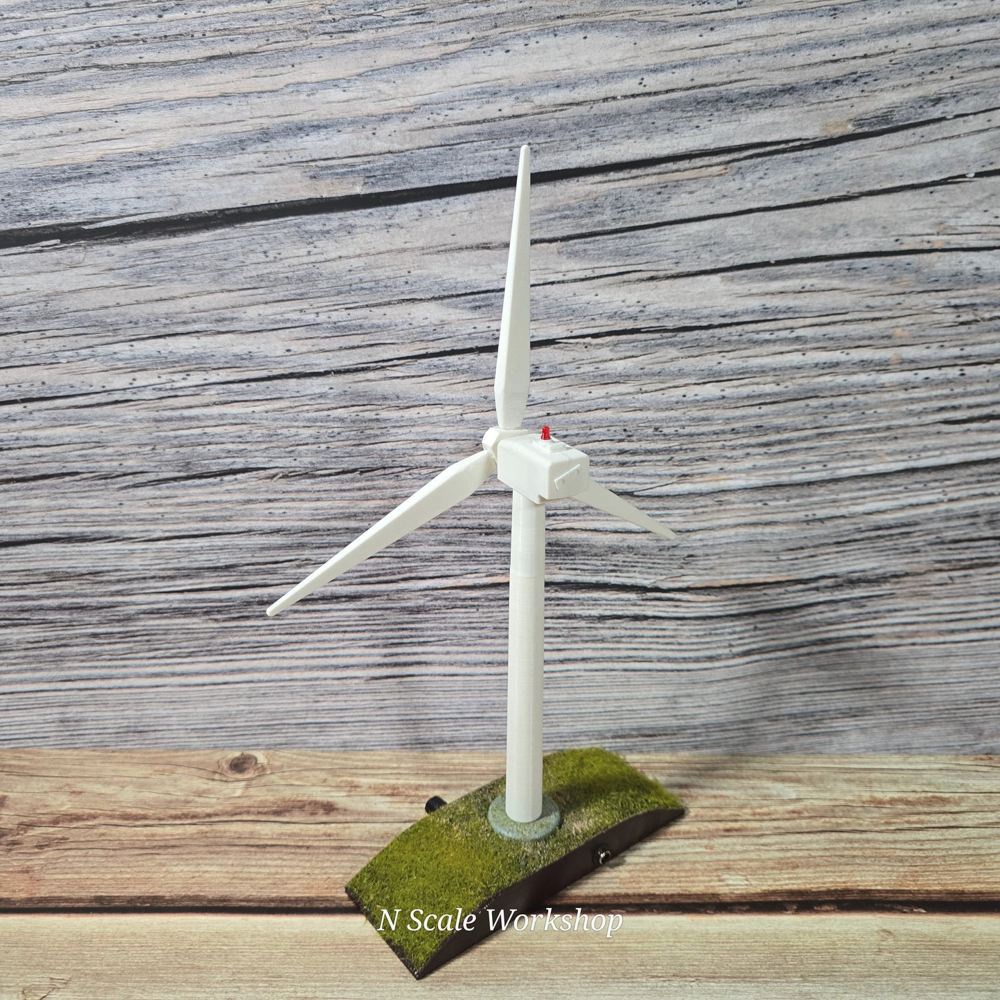 19" Tall Motorized Wind Turbine – Functional Display Piece for Dioramas & Desktops