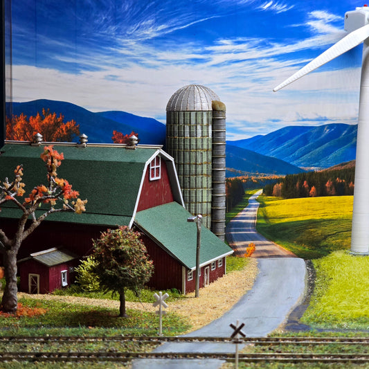 Miniature Monday Special Custom Wind Turbine Diorama – Motorized Farm Scene with Lighting & Kato Track Integration