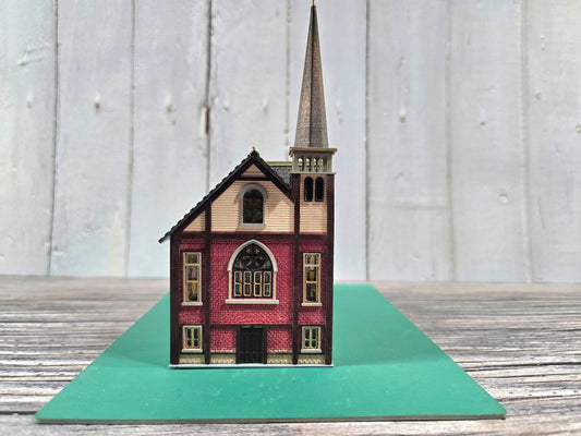 N scale 3D printed detailed Church with realistic stained glass windows