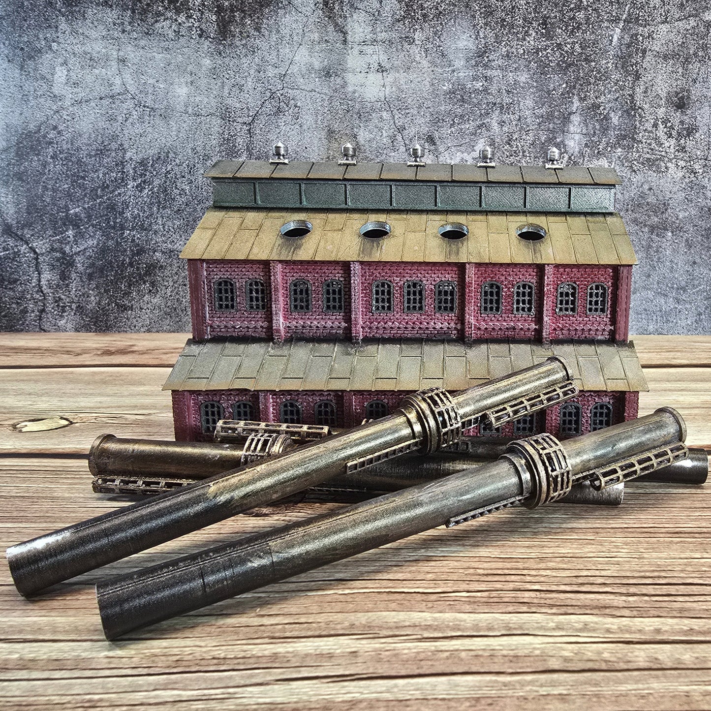 N Scale – Ready-Built Power Plant with Lights | Handcrafted Diorama Building