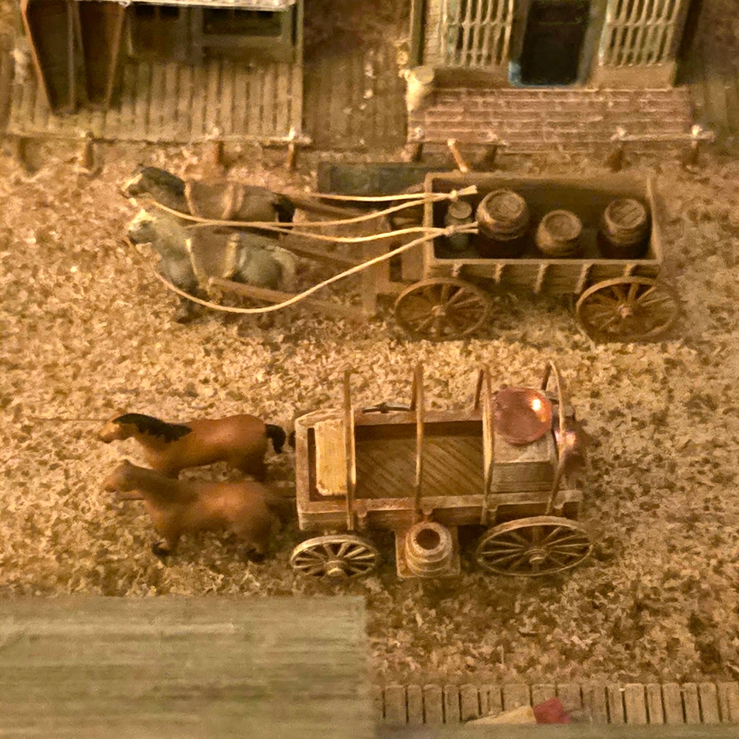N Scale Western Chuck Wagon Kit – Horses, Cowboy, & Frontier Tools for Dioramas & Old West Scenes