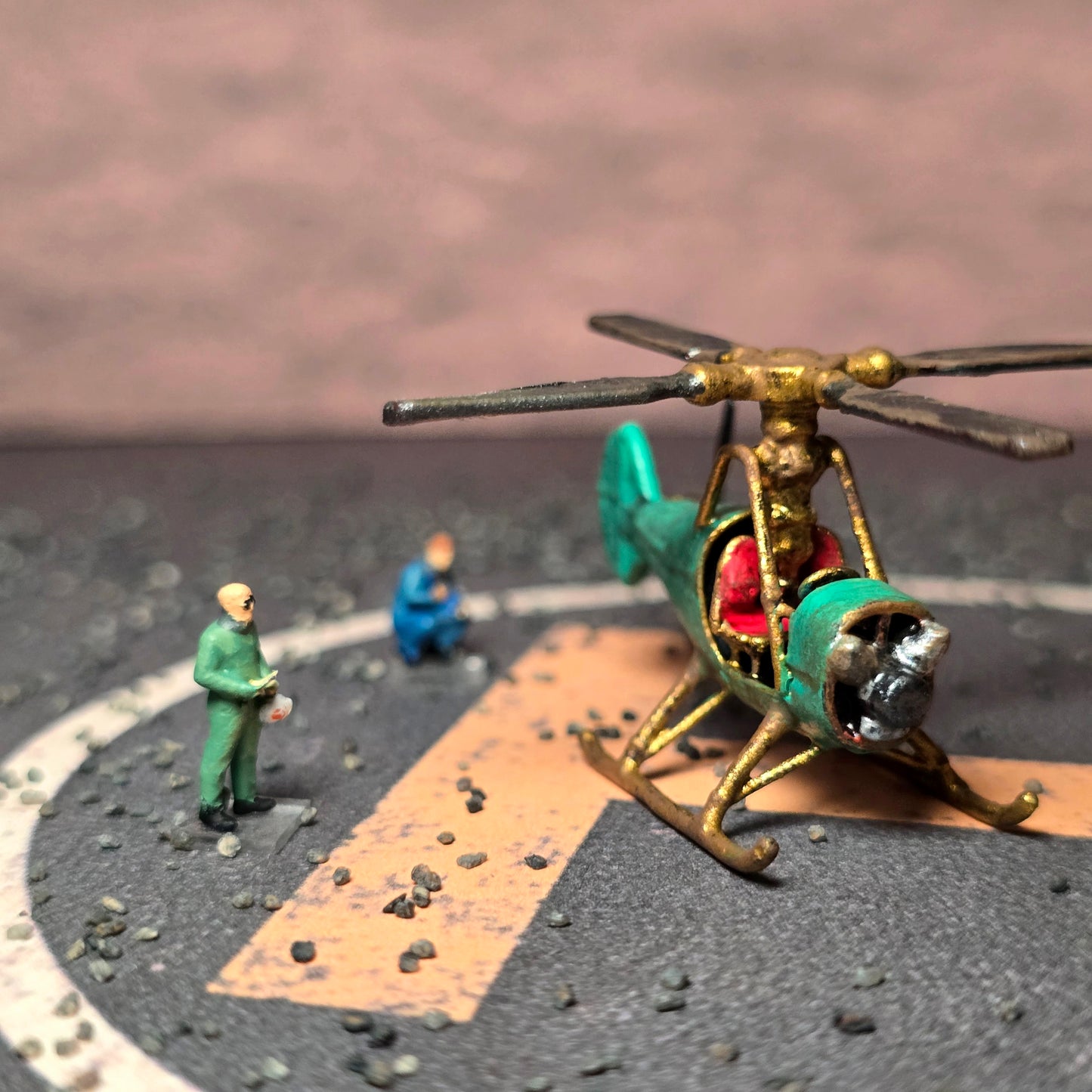 12mm Hand Painted Resin Printed Steampunk Helicopter Diorama, doll houses, scale modelers, camera props, scene building