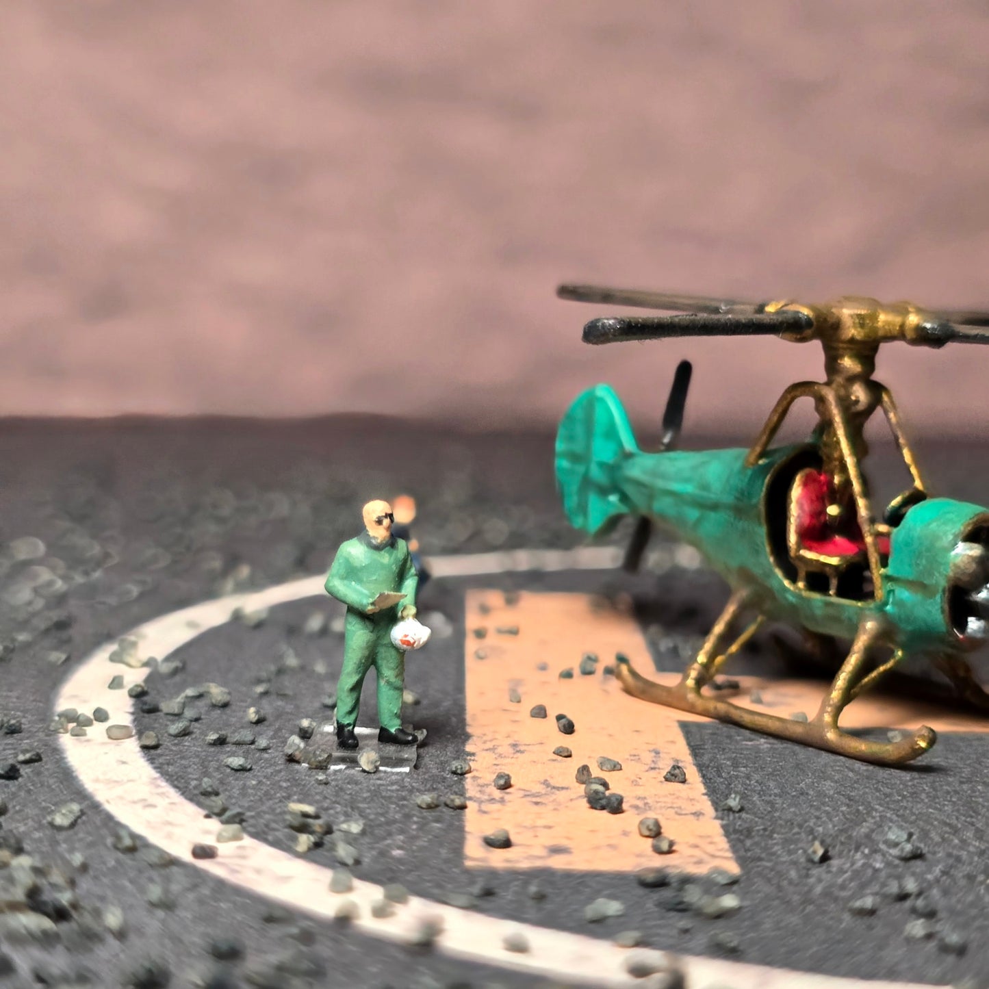12mm Hand Painted Resin Printed Steampunk Helicopter Diorama, doll houses, scale modelers, camera props, scene building