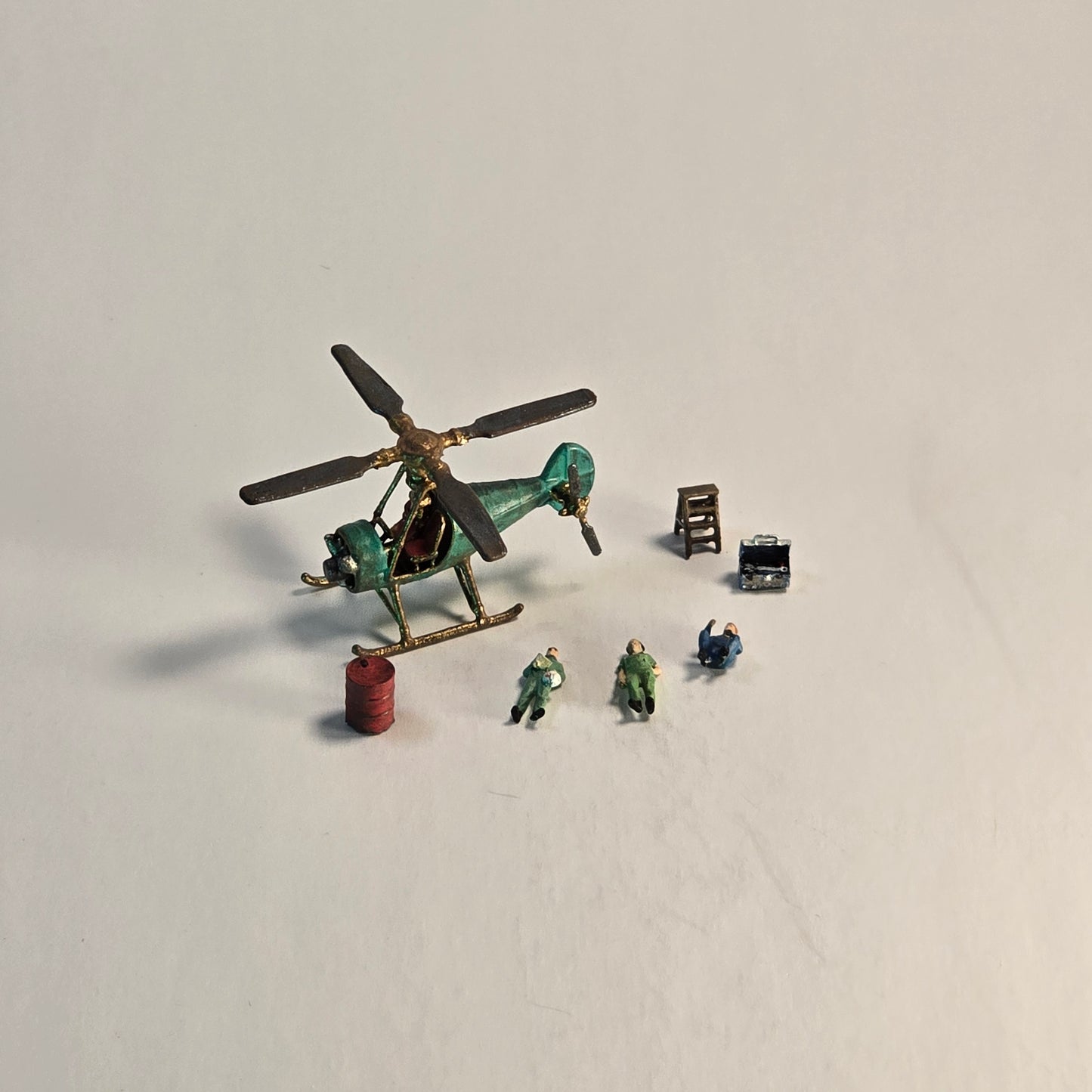 12mm Hand Painted Resin Printed Steampunk Helicopter Diorama, doll houses, scale modelers, camera props, scene building