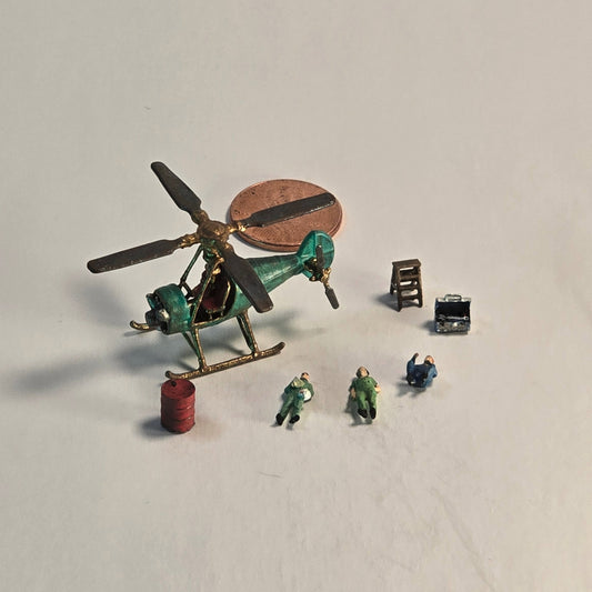 12mm Hand Painted Resin Printed Steampunk Helicopter Diorama, doll houses, scale modelers, camera props, scene building