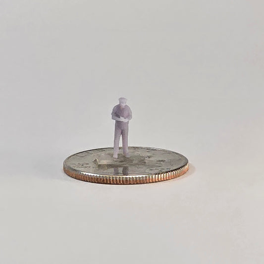 N Scale Policeman Writing Ticket – 12mm Law Enforcement Scene Figure