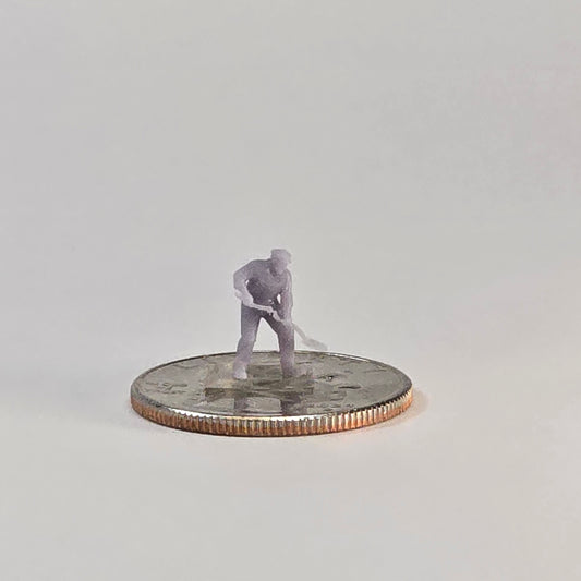 N Scale Worker with Shovel – 12mm Railroad or Construction Scene Figure