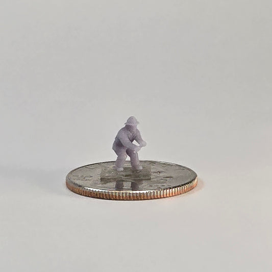 N Scale Fireman with Valve Tool – 12mm Utility Scene Miniature Figure