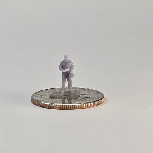 N Scale Pilot with Helmet in Hand – 12mm Airfield or Hangar Scene Figure