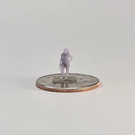 N Scale Girl Spotter – 12mm Female Figure with Confident Stance