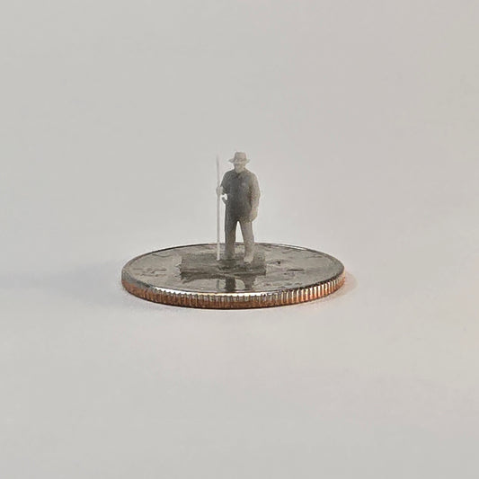 12mm Farmer with Pole – People Figure for Dioramas