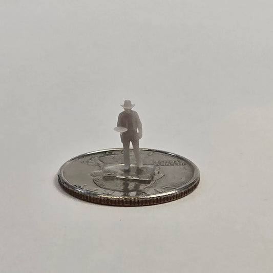 12mm N scale Cowboy with Plate – People Figure for Western Dioramas