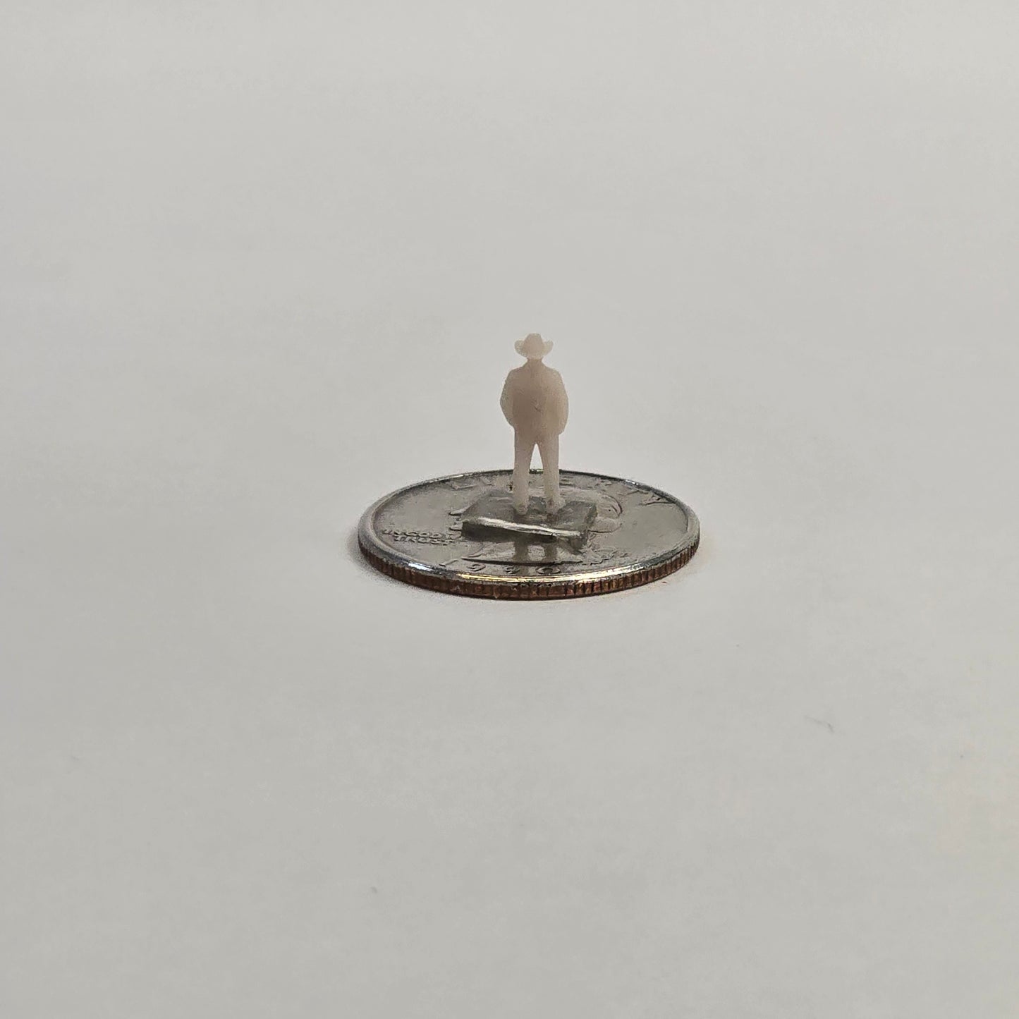 N Scale Cowboy – Hand in Pocket | Unpainted Miniature for Dioramas & Train Layouts