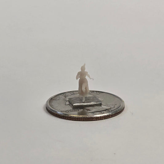 N Scale Woman – Calling Gesture | Unpainted Miniature Figure for Dioramas & Train Layouts