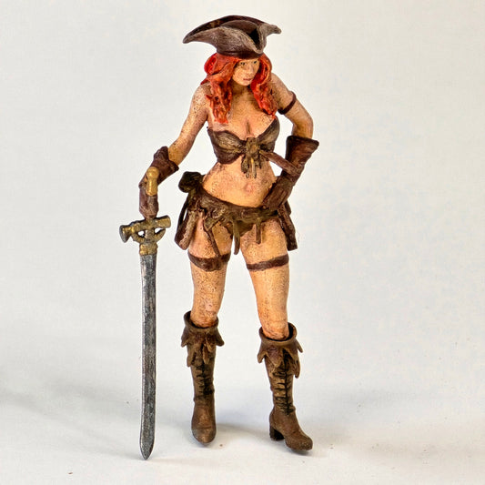 60mm Pirate Woman Character with Sword – Painted Figure