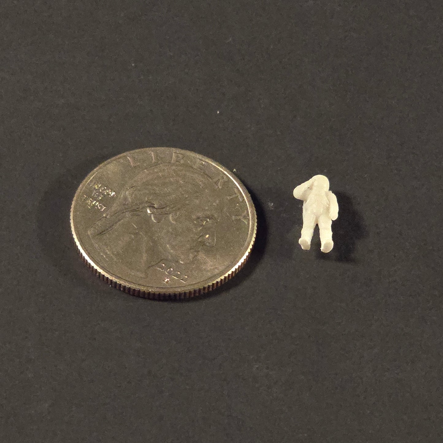 Miniature Apollo Astronaut Saluting in Sculptural Resin (Unpainted) prop
