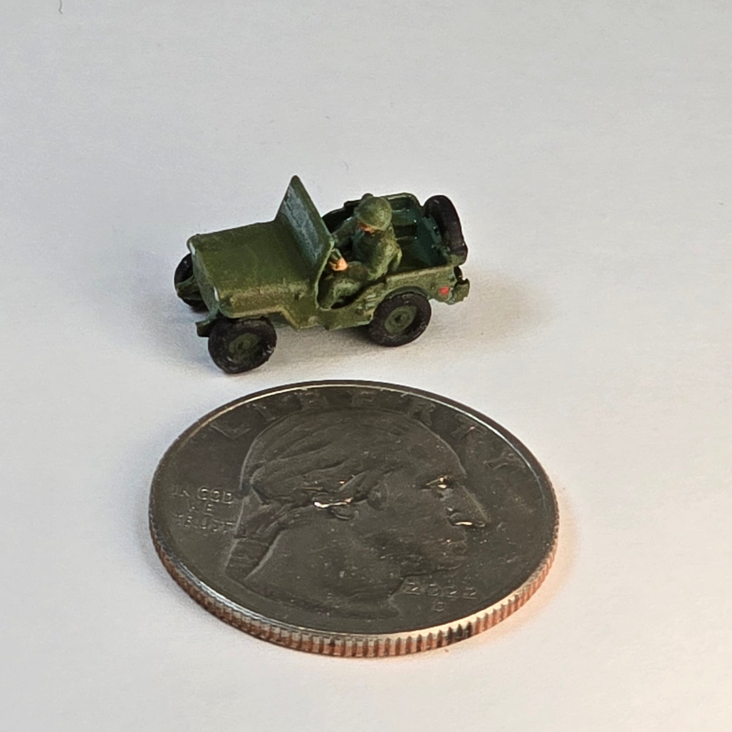 UnPainted Painted Military Jeep with Driver (car)