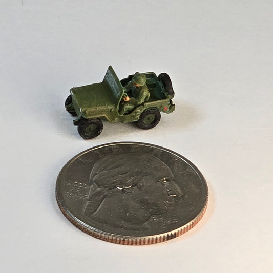 UnPainted Painted Military Jeep with Driver (car)