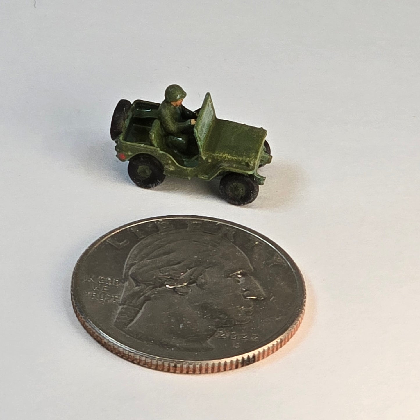 UnPainted Painted Military Jeep with Driver (car)