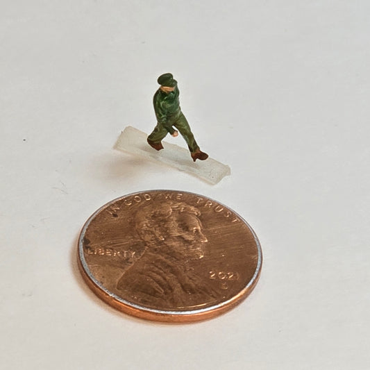 Unpainted Soldier People Figure – Walking Pose