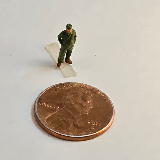 Unpainted Soldier People Figure – Standing with Hands Behind Back