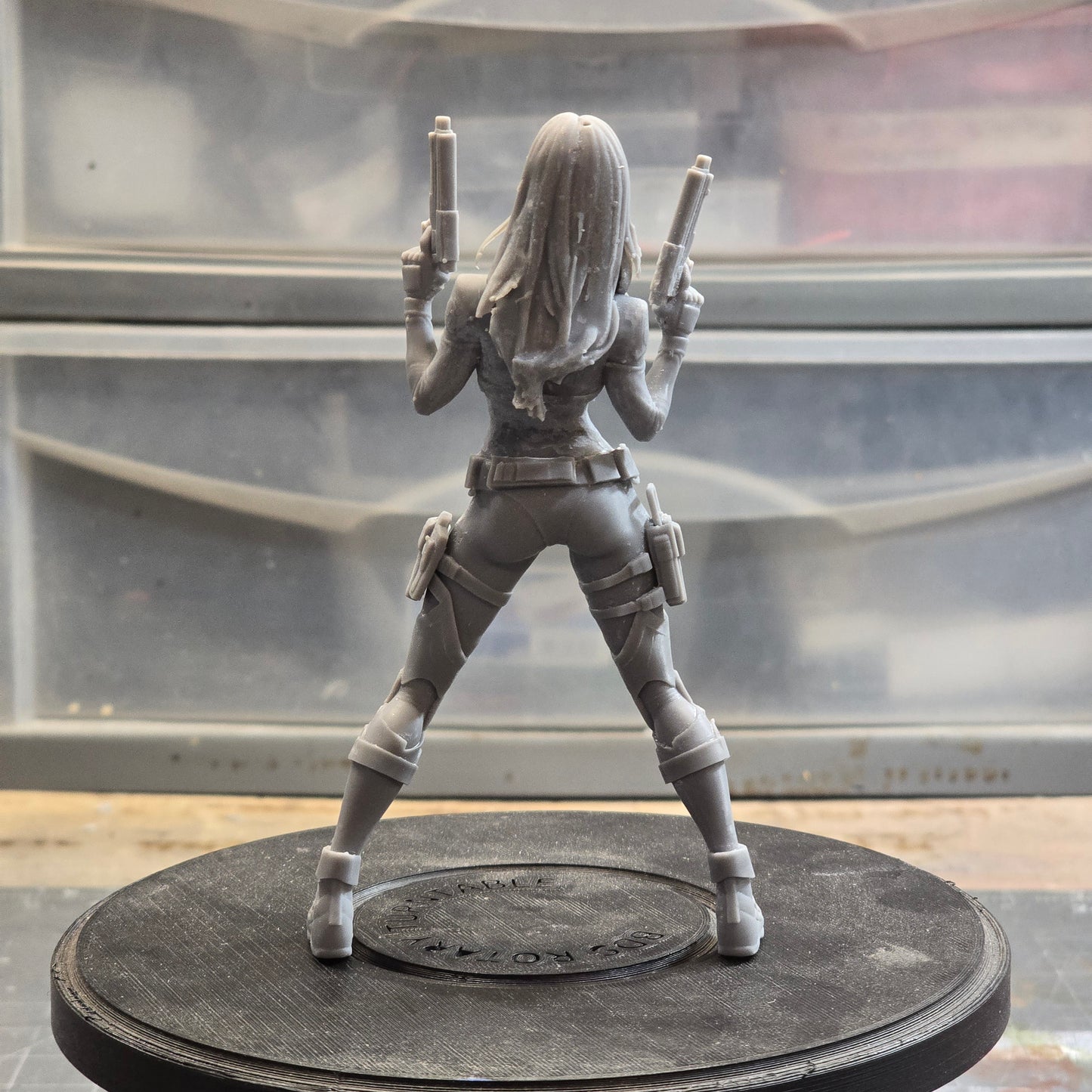6-Inch Resin Figurine – Action Heroine with Dual Pistols (Unpainted Model Kit) Collector piece