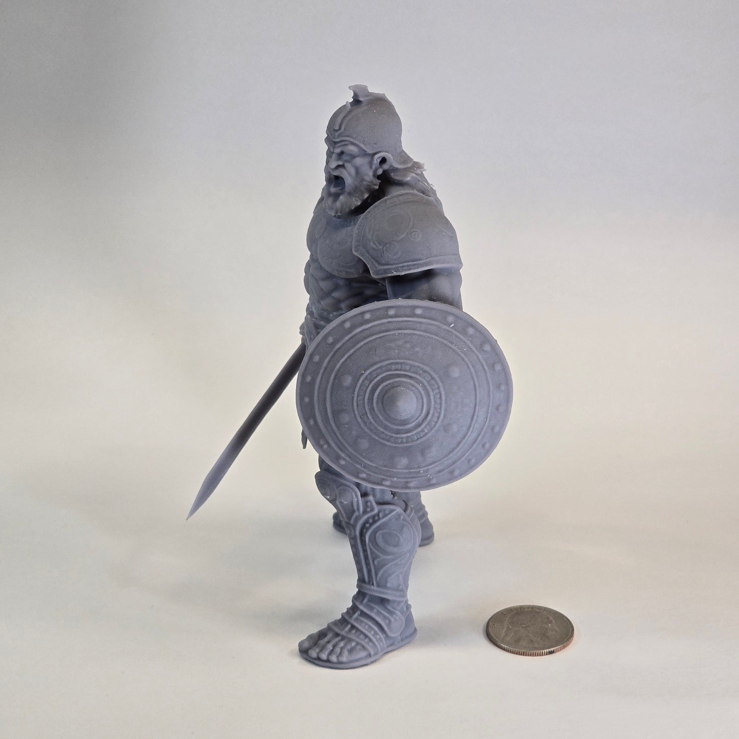 Sculptural Grey – Goliath the Giant Warrior (Collector Figure, Full Armor, Sword & Shield)