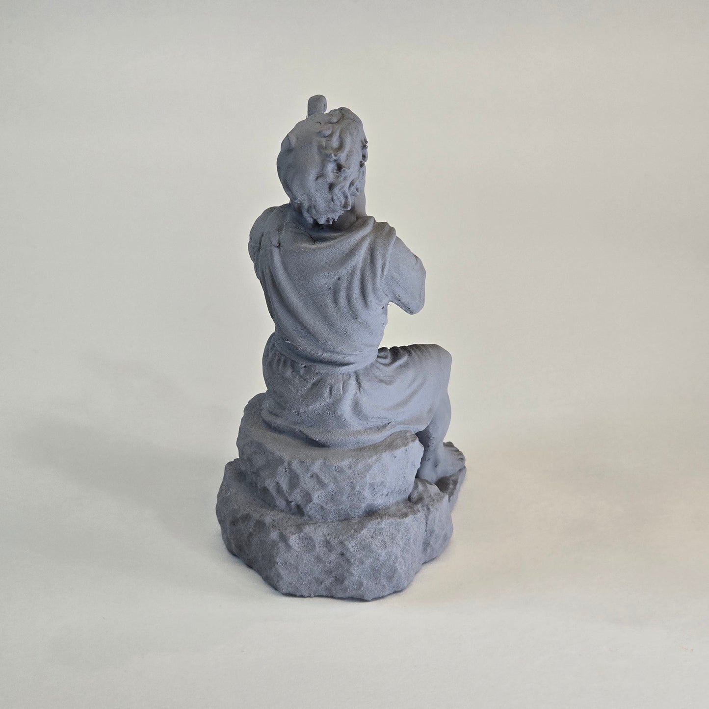 David the Psalmist – Seated Lyre Player | Sculptural Grey Resin Figure