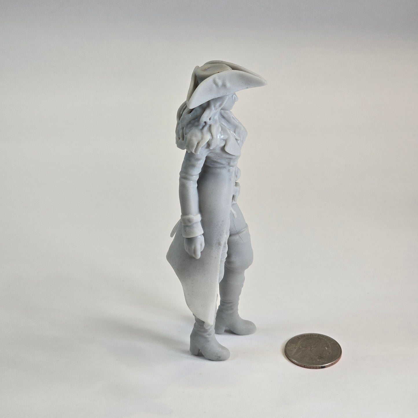 Sculptural Grey – Captain Marlowe “Stormhair” Vale (Pirate Commander Figure)