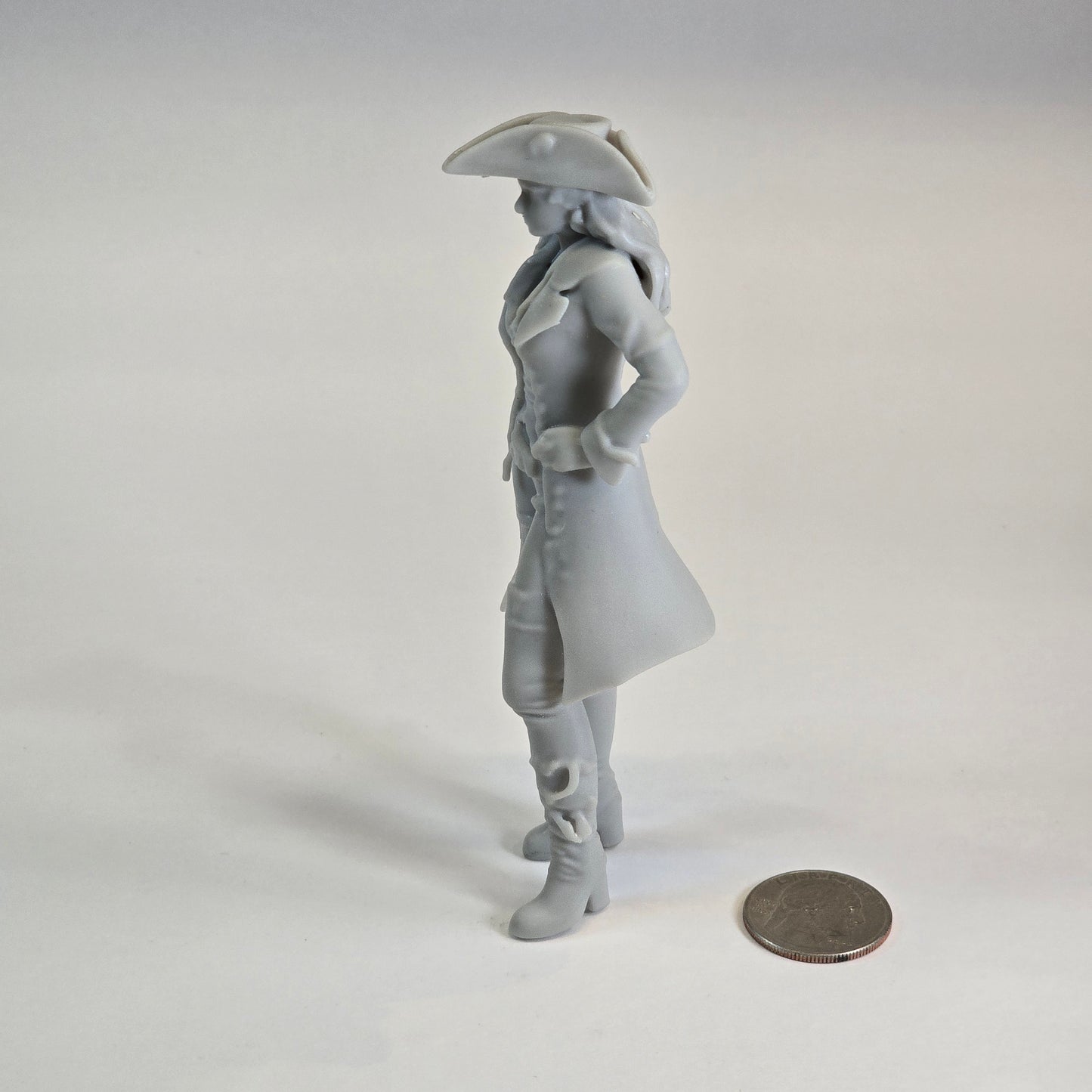 Sculptural Grey – Captain Marlowe “Stormhair” Vale (Pirate Commander Figure)
