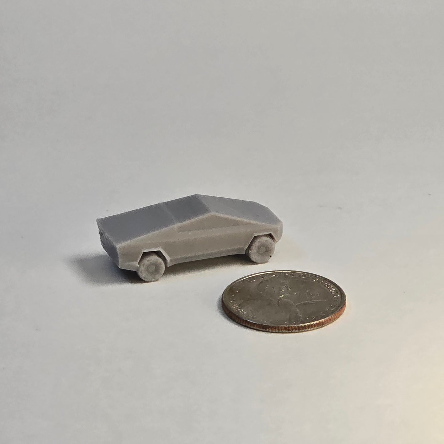 N Scale Cybertruck Car – Sculptural Grey Modern Electric Pickup