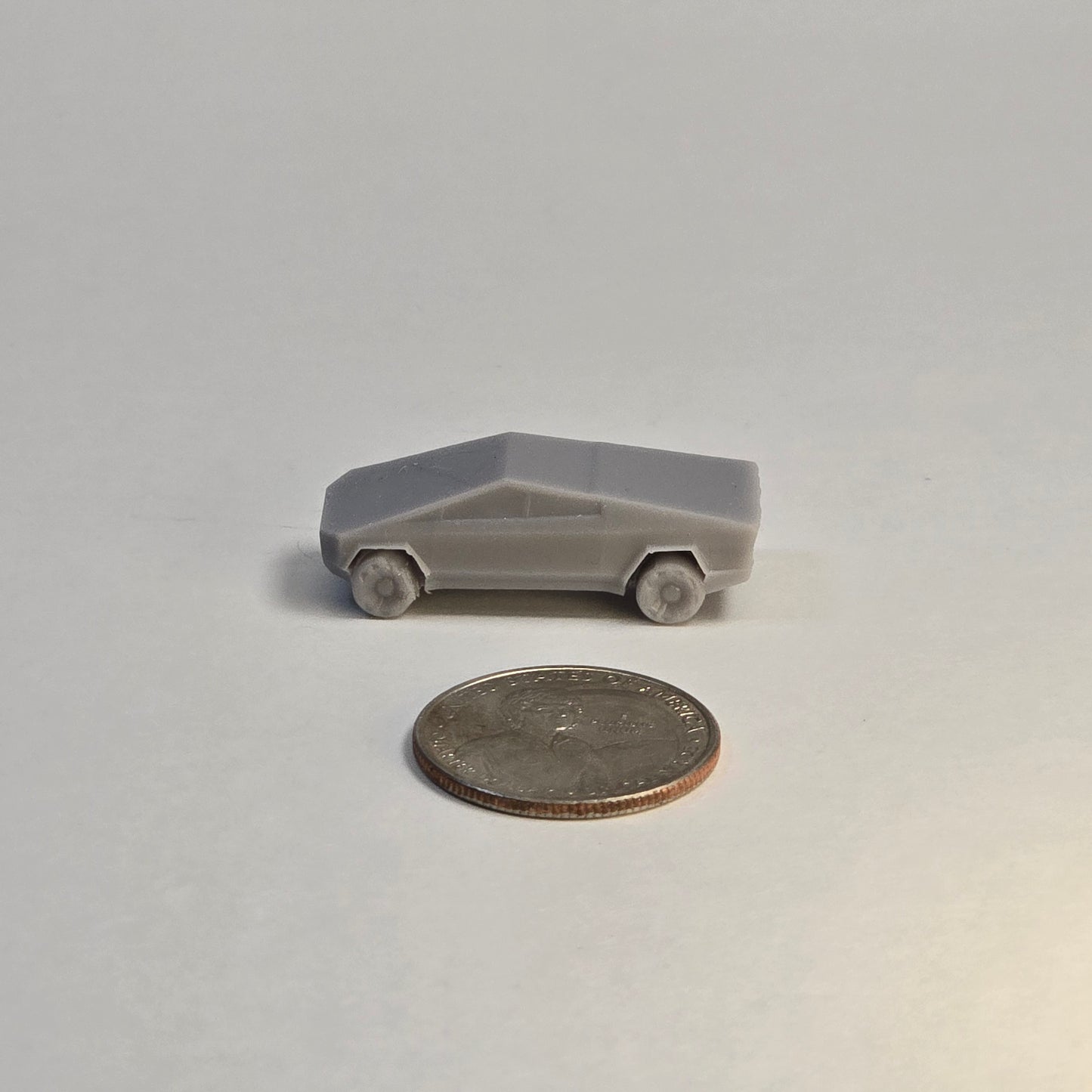 N Scale Cybertruck Car – Sculptural Grey Modern Electric Pickup