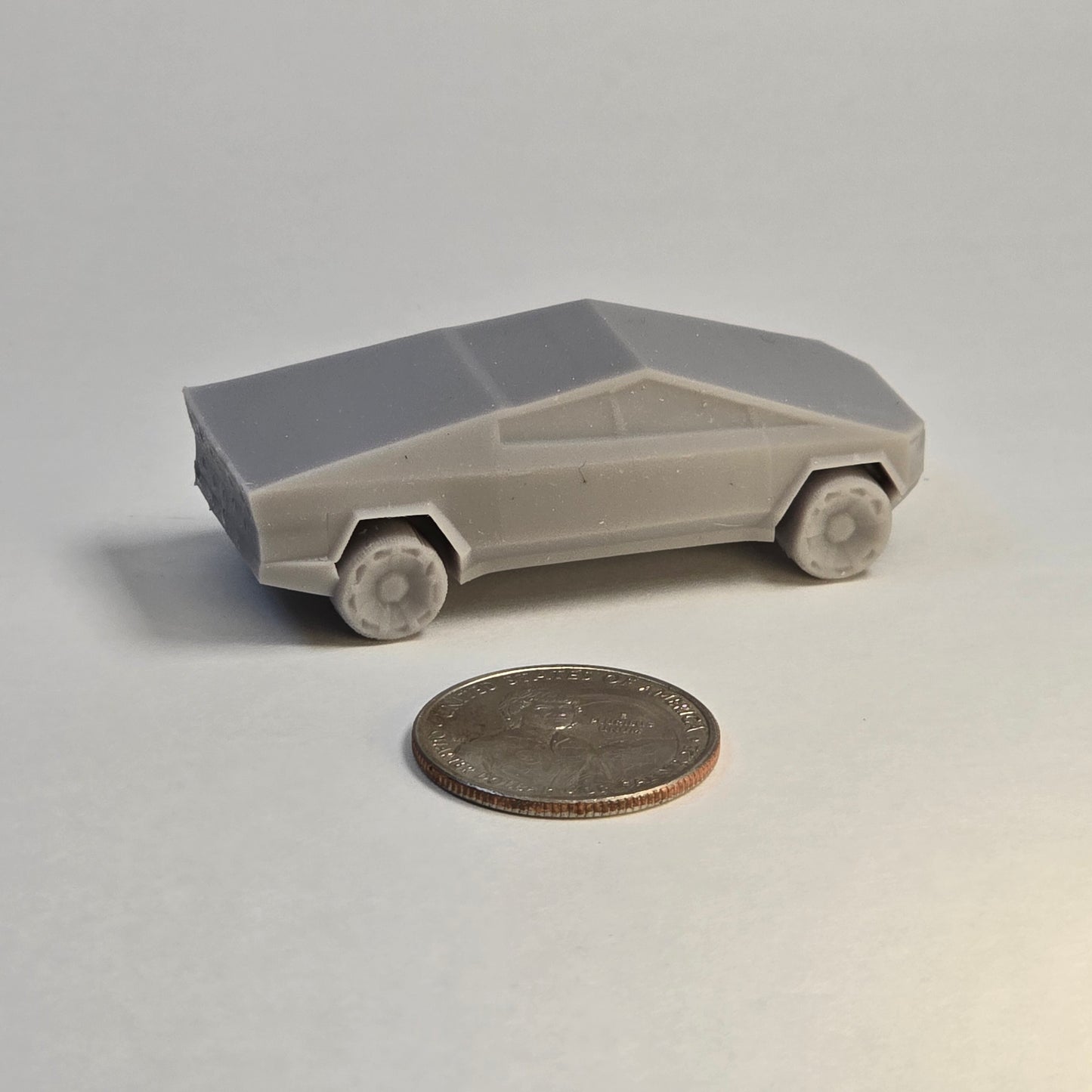 HO Scale Cybertruck Car – Sculptural Grey Modern Electric Pickup