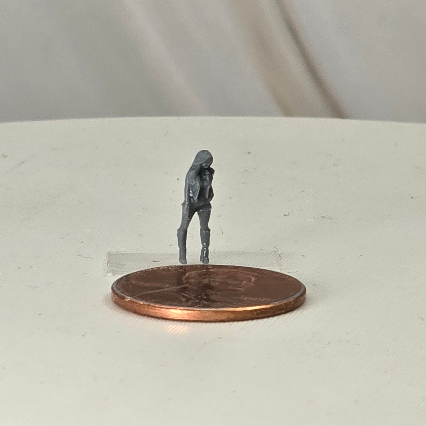 N Scale People – Hooded Bike Chick Figure (Unpainted)