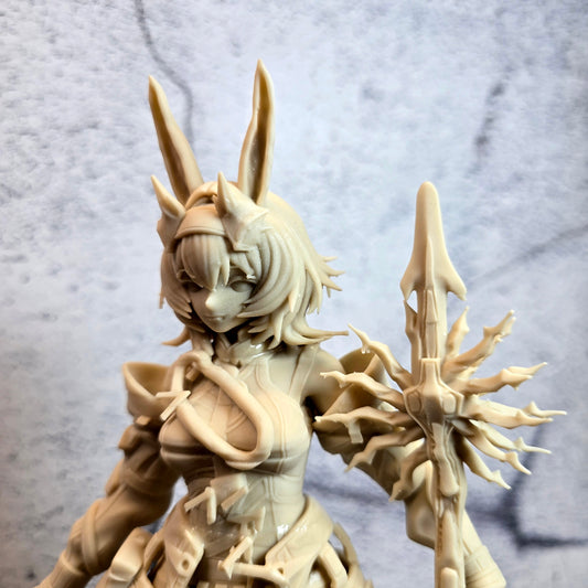 10” Anime Warrior Garage Kit – Unpainted Resin Figure with Alternate Blade Props