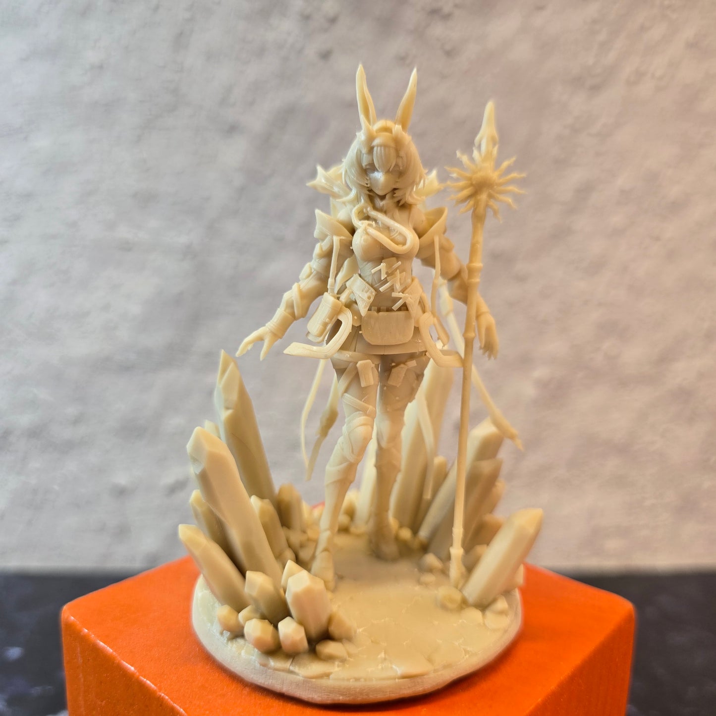 Desk Mate Collectible – Aveywenna Crystal Warden – Made-to-Order 90mm Resin Figure