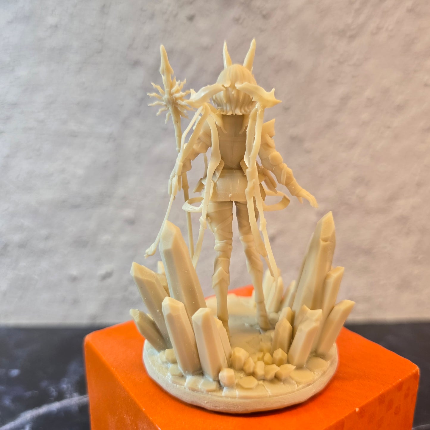 Desk Mate Collectible – Aveywenna Crystal Warden – Made-to-Order 90mm Resin Figure