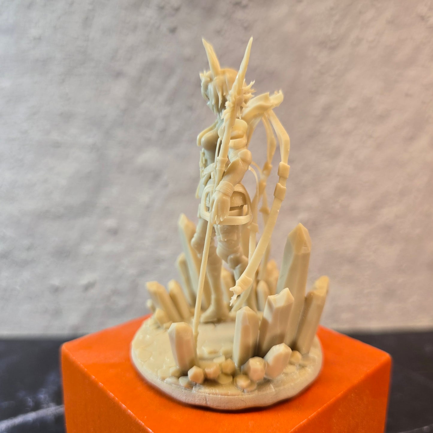 Desk Mate Collectible – Aveywenna Crystal Warden – Made-to-Order 90mm Resin Figure