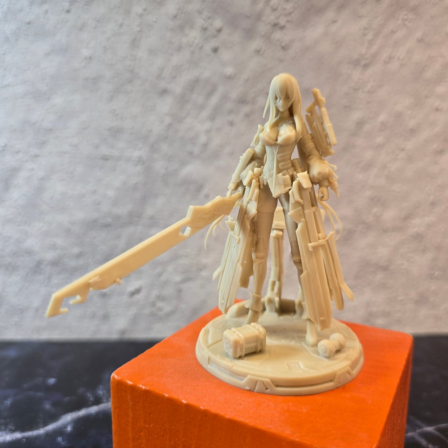 Desk Mate Collectible – Ember Veyra Blade Vanguard – Made-to-Order 90mm Resin Figure