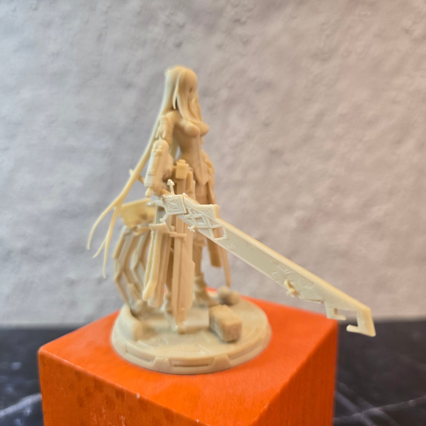 Desk Mate Collectible – Ember Veyra Blade Vanguard – Made-to-Order 90mm Resin Figure