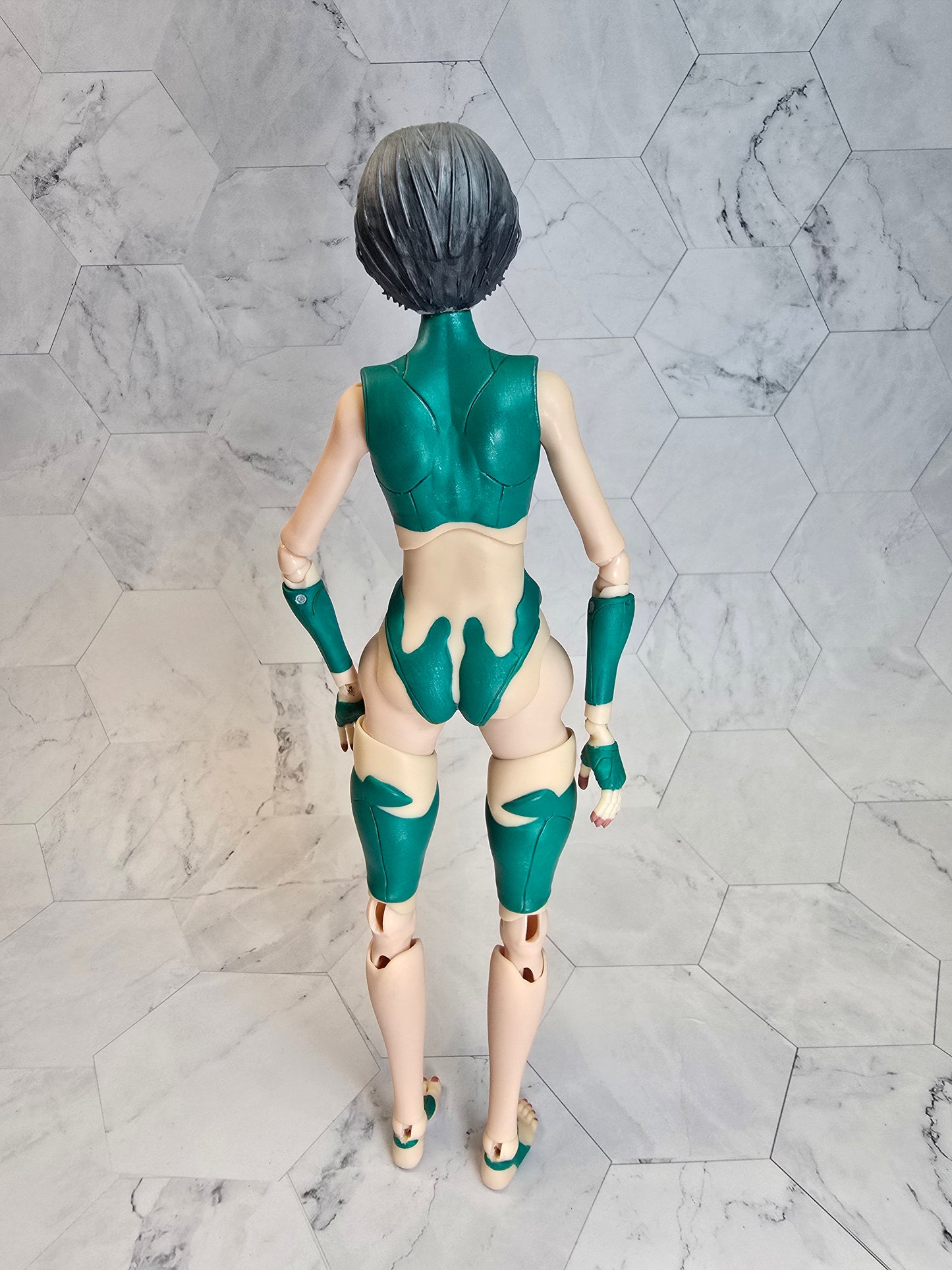 OOAK Hand Painted Female Cyborg Art Doll Custom Sci-Fi Collector Figure Original Artwork