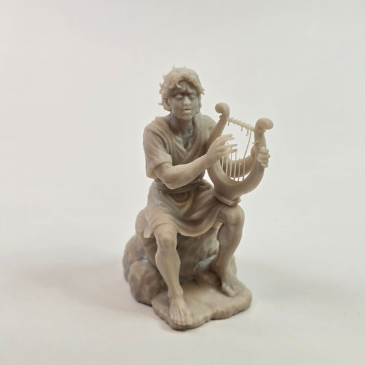 Seated David with Harp – 70 mm Tall Resin Miniature